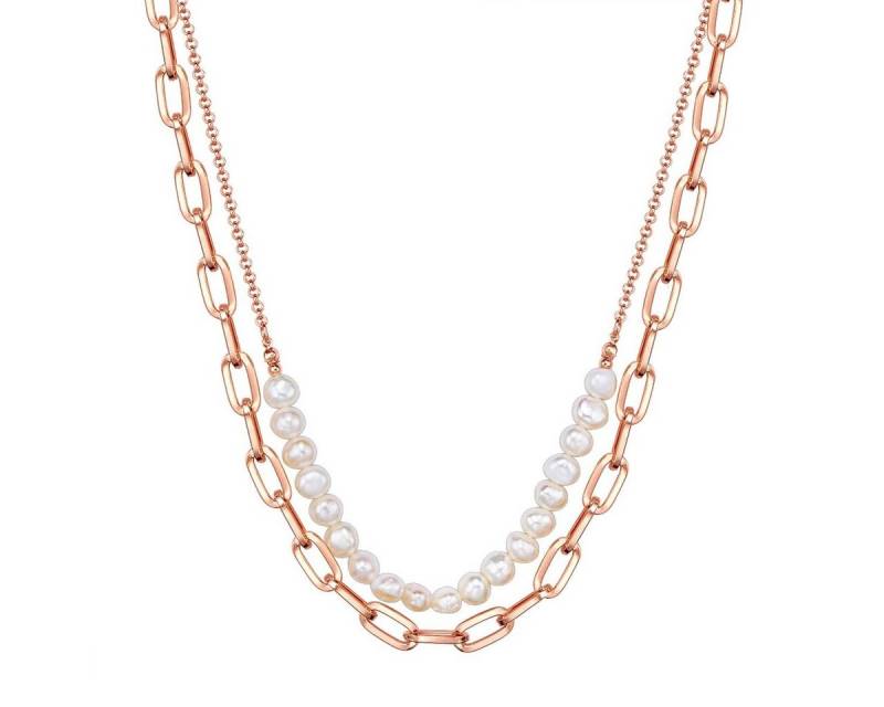 Lulu & Jane Perlenkette roségold, Metall-Legierung von Lulu & Jane