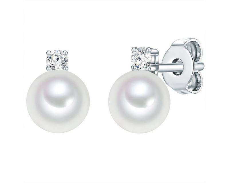 Lulu & Jane Perlenohrringe grau, Muschelkernperle von Lulu & Jane