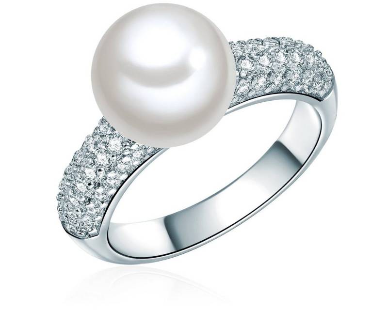 Lulu & Jane Perlenring silber, mit Zirkonia von Lulu & Jane