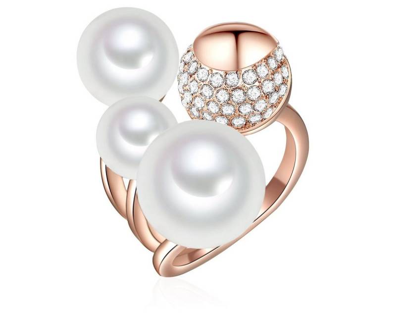Lulu & Jane Perlenring roségold, mit Glas von Lulu & Jane