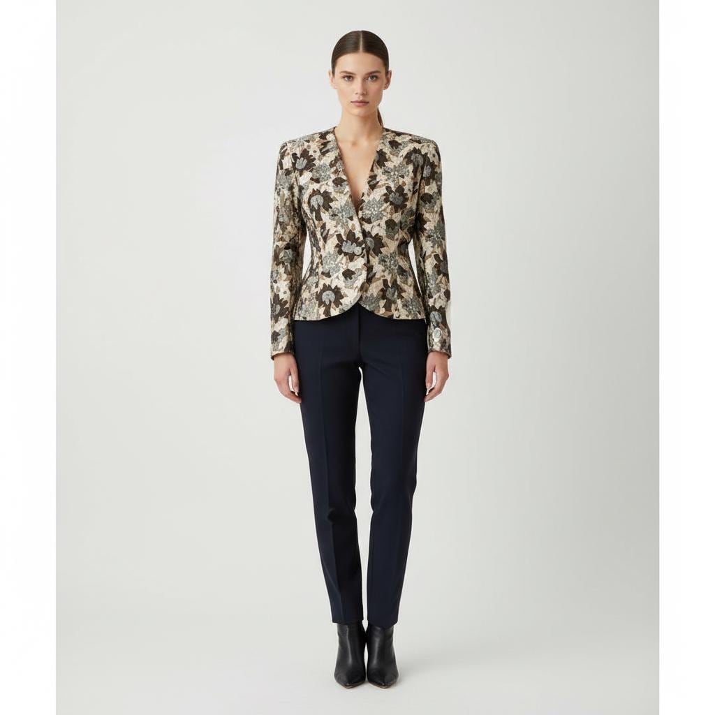 Vintage 1980S Reldan Gold Bronze Floral Blazer Uk Größe 10 Vintage 1980S Reldan Gold Bronze Floral Blazer Uk Größe 10 von LuluBrandyVintage