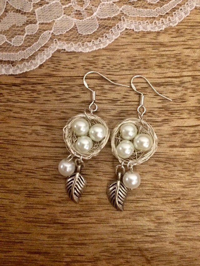 Vogelnest Ohrringe, Baumeln Ohrringe von LuluFrankfurt