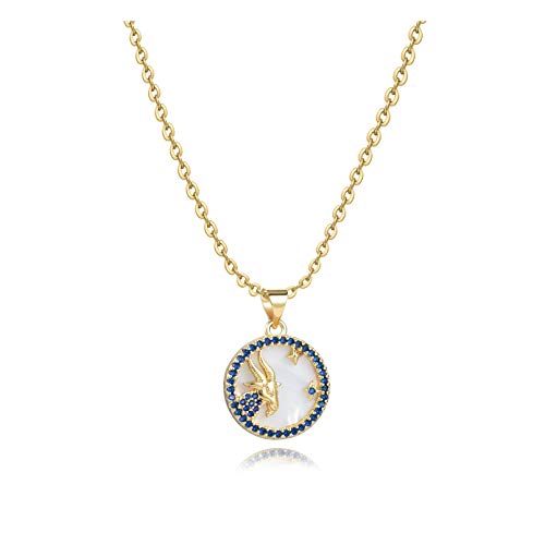 Luluadorn Gold Sternzeichen Halsketten Damen Rot Gelb Grün CZ Transparent Widder Stier Zwillinge Krebs Löwe Jungfrau Waage Skorpion Schütze Steinbock Wassermann, Metall, Kein Edelstein Luluadorn Gold Sternzeichen Halsketten Damen Rot Gelb Grün CZ Transparent Widder Stier Zwillinge Krebs Löwe Jungfrau Waage Skorpion Schütze Steinbock Wassermann, Metall, Kein Edelstein von Luluadorn