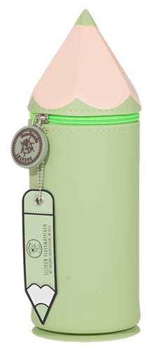 Lulubug Silikon Federmäppchen - Stiftform Grün | Federtasche aus weichem Silikon für Stifte | Federmappe und Stiftehalter | Mäppchen Tiere, Schlampermäppchen von Lulubug