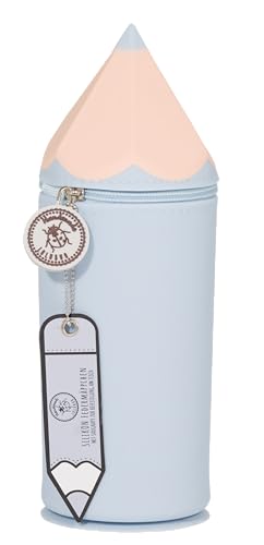 Lulubug Silikon Federmäppchen - Stiftform Hellblau | Federtasche aus weichem Silikon für Stifte | Federmappe und Stiftehalter | Mäppchen Tiere, Schlampermäppchen von Lulubug
