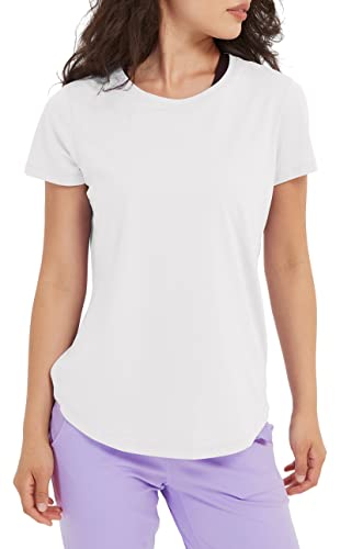 Lulucheri Sportshirt Damen Sport Yoga Fitness Shirt Laufshirt Kurzarm Tops Trainingsshirt Sommer Shortsleeve(Weißer Sand，XL) von Lulucheri