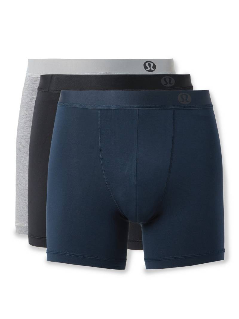 Lululemon - Always in Motion Three-Pack Stretch-Modal Jersey Boxer Briefs - Men - Black - M von Lululemon