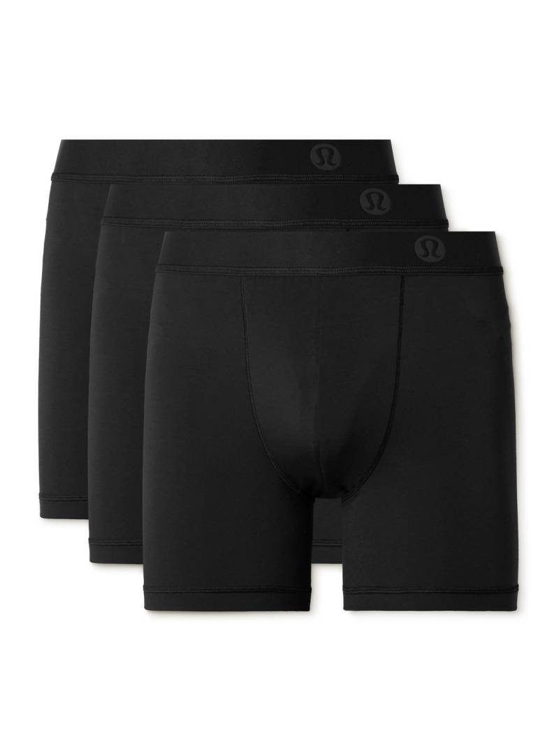 Lululemon - Always in Motion Three-Pack Stretch-Modal Jersey Boxer Briefs - Men - Black - S von Lululemon