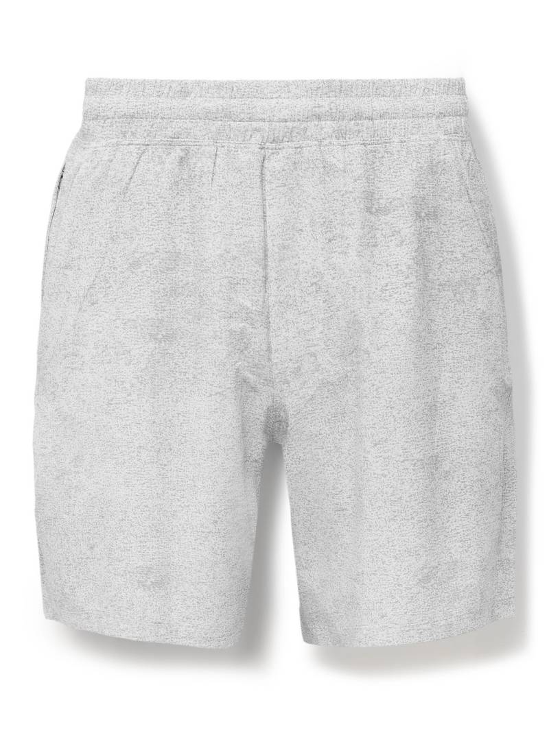 Lululemon - Pace Breaker 7" Straight-Leg Mesh-Trimmed Printed Recycled-Swift™ Shorts - Men - Gray - XXL von Lululemon