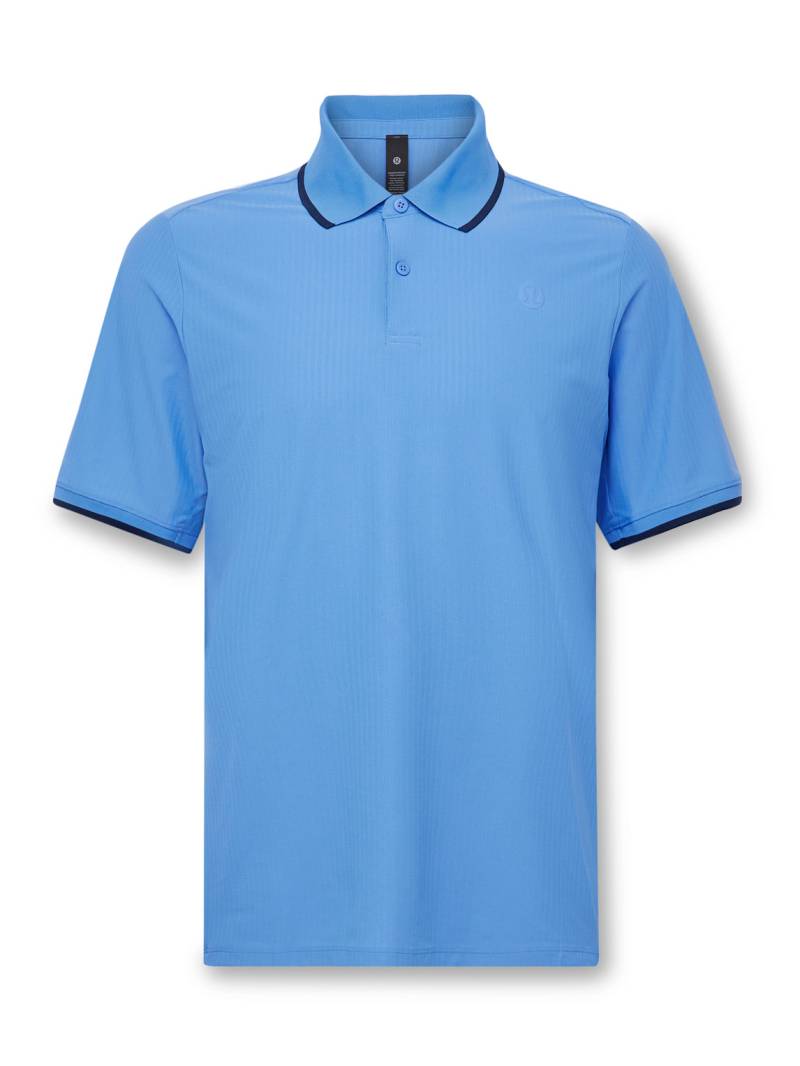 Lululemon - Slim-Fit Logo-Appliquéd Recycled-Mesh Tennis Polo Shirt - Men - Blue - L von Lululemon