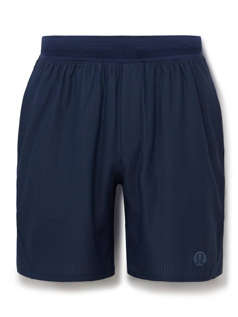 Lululemon - Straight-Leg 7" Striped Recycled-Mesh Tennis Shorts - Men - Blue - S Lululemon - Straight-Leg 7" Striped Recycled-Mesh Tennis Shorts - Men - Blue - S von Lululemon