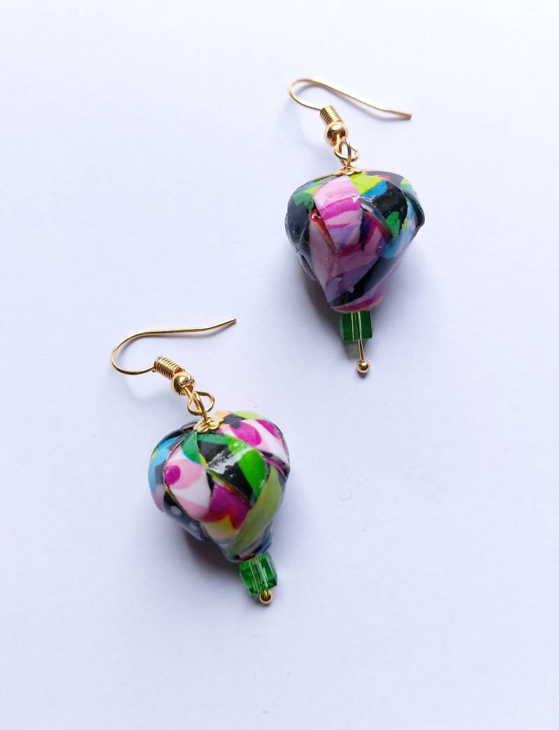 Origami Heißluftballon Ohrringe Aus Papier Für Allen Anlass von Lululeoschmuck