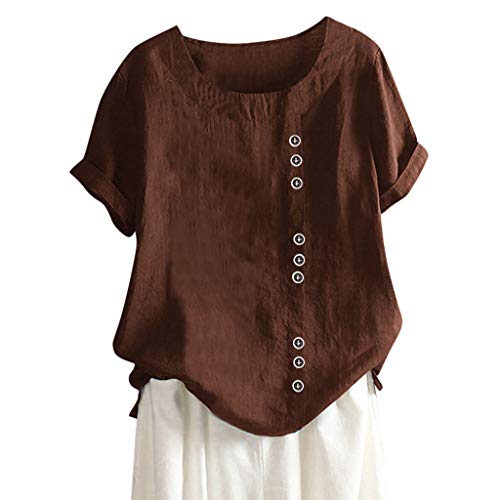 Lulupi Damen Leinenbluse Oversize Leinen Bluse Sommer Tshirt Kurzarm Loose Fit T Shirt Baumwoll Rundhals Übergröße Bluse Elegant Einfarbig Oberteile Tops Lulupi Damen Leinenbluse Oversize Leinen Bluse Sommer Tshirt Kurzarm Loose Fit T Shirt Baumwoll Rundhals Übergröße Bluse Elegant Einfarbig Oberteile Tops von Lulup