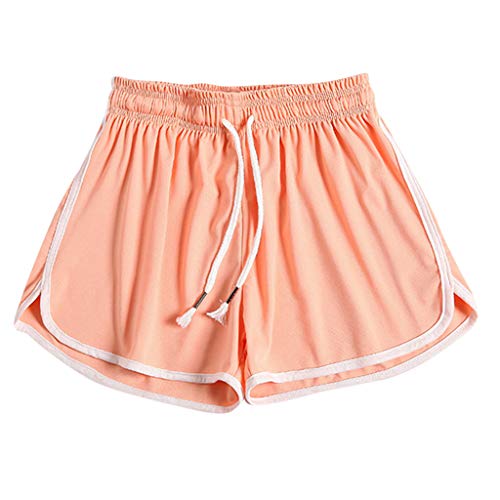 Lulupi Schlafanzughose Kurz Pyjama Hose Damen Sport Shorts Schlafhose Schlafshorts Bequem Große Größen Sommerhose Freizeithose Mädchen Laufshorts Yoga Gym Fitness Hotpants (Rosa,38) von Lulup