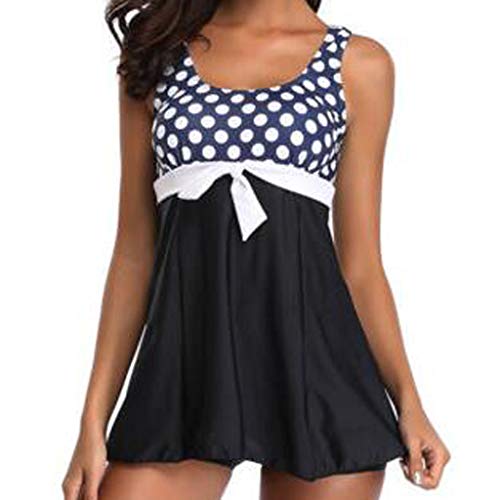 Lulupi Badekleider Damen Zweiteilige Bauchweg Badeanzug Bademode Push Up Blumen Tankini Set Figurformender Neckholder Badeanzüge Schwimmanzug Strandmode Strandkleid von Lulupi