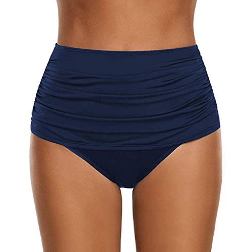 Lulupi Damen Badehose High Waist Bikini Shorts Bauchweg Figurformend Bikinislip Sport Yoga Hose Rüschen Badeshorts Bikinihose Faltig Shaping Effekt von Lulupi