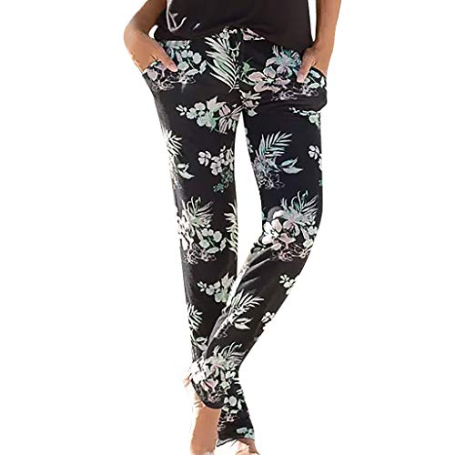 Lulupi Damen Hose Pumphose Haremshose Lange Leichte Sommerhose Boho Leinen Strandhose Pluderhose Luftig Locker Stoffhose Freizeithose Mit Kordelzug von Lulupi