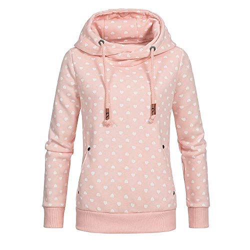 Lulupi Damen Kapuzenpullover Lang Hoodie, Sweatshirt Frauen Stehkragen Pullover mit Kapuze Herbst Winter Mantel Slim Fit Hoody High Neck Outwear Gr 36-50 von Lulupi