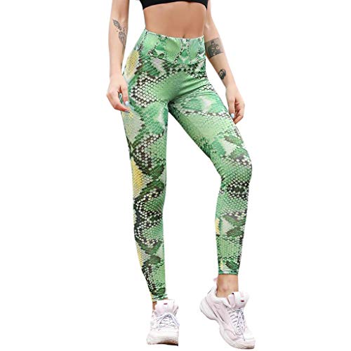 Lulupi Damen Leggings Snake Print Sporthose Highwaist Push-up Sportleggins Tights Lange Blickdicht Yogahose Fitnesshose Bunte Laufhose Trainingshose von Lulupi