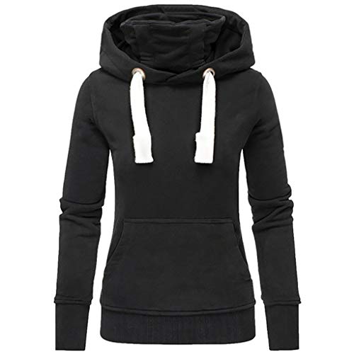 Lulupi Kapuzenpullover Damen Long Hoodie Rollkragen Pullover Warme Winterpullover Langarm Einfarbige Casual Pulli Hooded Sweatshirt Mantel Outwear von Lulupi