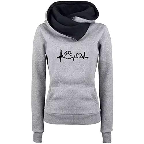 Lulupi Kapuzenpullover Damen Rollkragen Pullover Frauen Mädchen Cowl Neck Sweatshirt Kapuzenpulli Warm Slim Winterpullover Hoodie mit Kragen von Lulupi