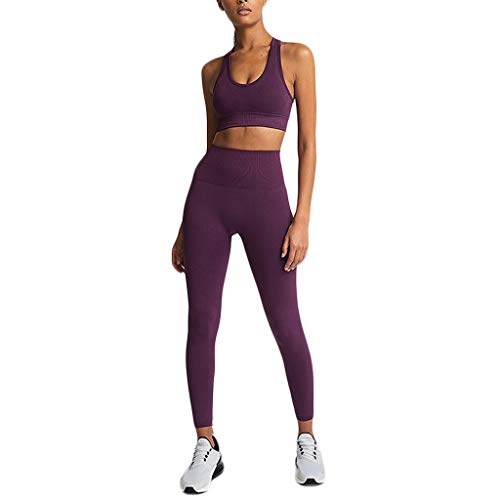 Lulupi Sport Anzug Damen Trainingsanzug BH + Leggings Set für Yoga Tanzen Fitness Gym Racerback Sportanzug Sport Bekleidungsset von Lulupi