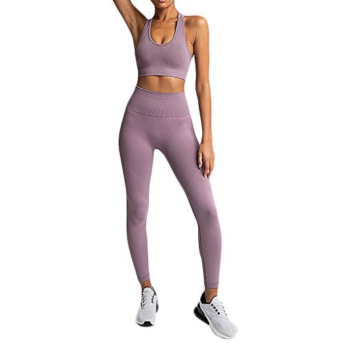 Lulupi Sport Anzug Damen Trainingsanzug BH + Leggings Set für Yoga Tanzen Fitness Gym Racerback Sportanzug Sport Bekleidungsset von Lulupi