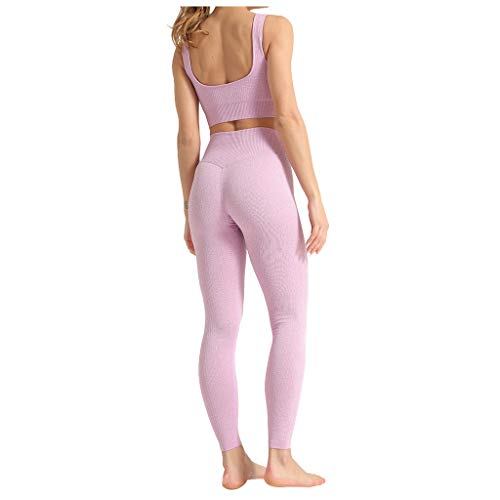 Lulupi Sportbekleidung Damen Sport Set Leggings Crop Top,Sporthose Highwaist Bunte Yogahose Leggins Trainingsanzug Langarm Laufshirt Slim Fit Laufhose Sportanzug Outfit von Lulupi