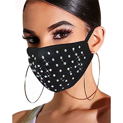 Lulupi Glitzer Mundschutz Multifunktionstuch Glänzend Strass Mund-Nasenschutz Waschbar Baumwolle Maske Mode Abend Party Wedding Mund und Nasenbedeckung Elegant Face Halstuch Schals Lulupi Glitzer Mundschutz Multifunktionstuch Glänzend Strass Mund-Nasenschutz Waschbar Baumwolle Maske Mode Abend Party Wedding Mund und Nasenbedeckung Elegant Face Halstuch Schals von Luluu