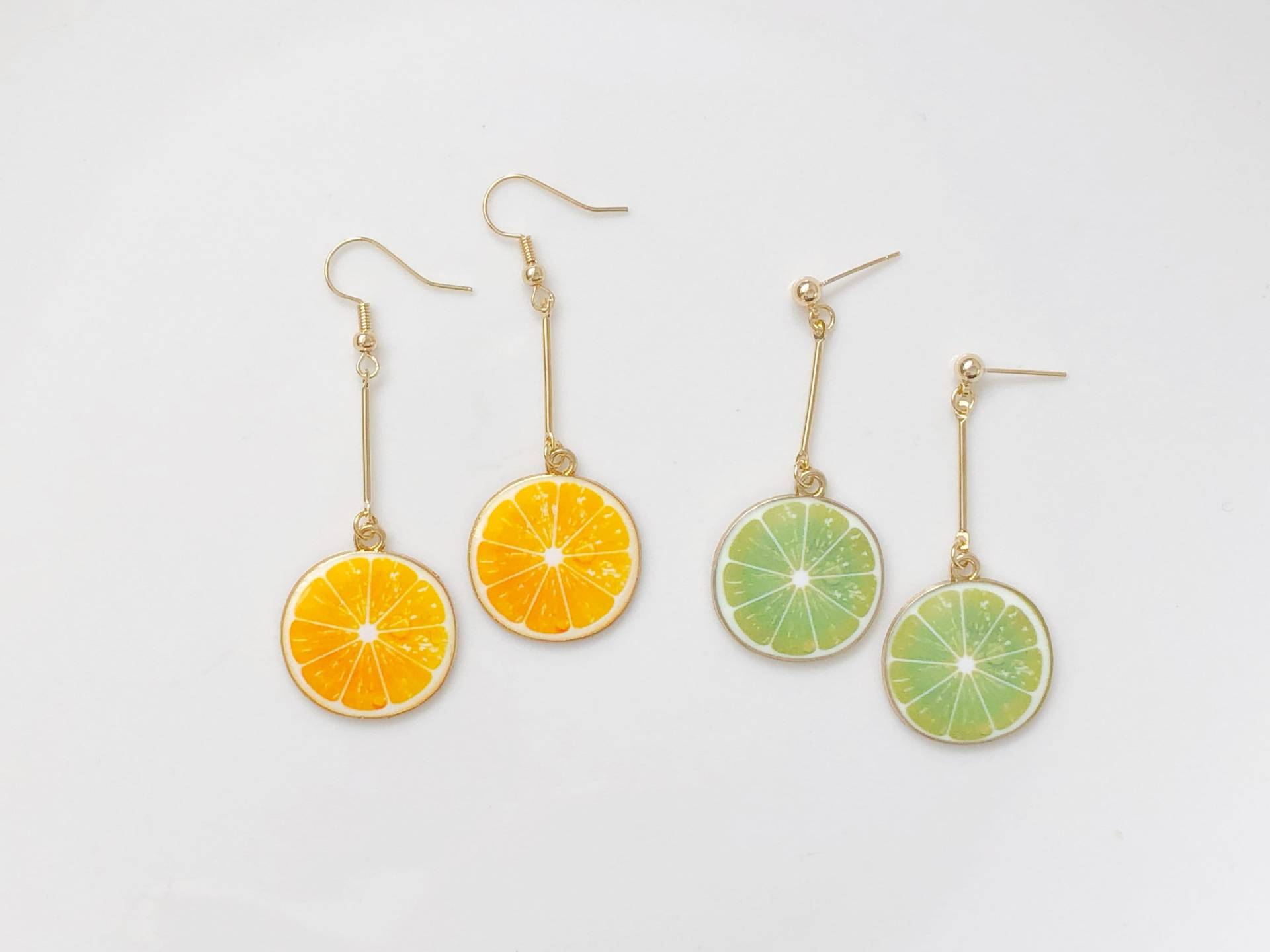 Süße Frucht-Limette/Zitrone/Grapefruit-Ohrringe, Ohrclips/Ohrstecker, Geschenk Für Sie von LuluxCrafts