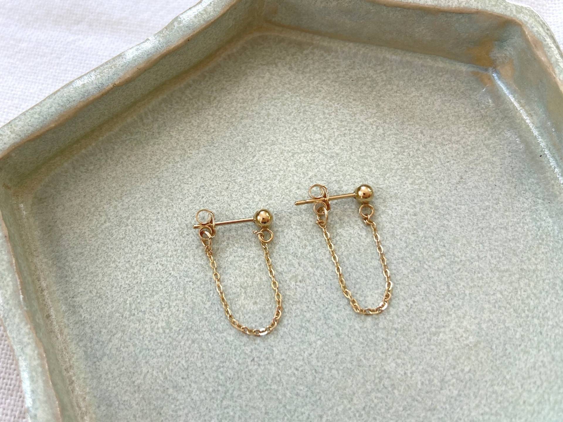 Chain Gold Earrings Ohrringe Stecker Handgefertigt Aus 14K Filled/Goldgefüllt Chain Gold Earrings Ohrringe Stecker Handgefertigt Aus 14K Filled/Goldgefüllt von LulyaJewelry