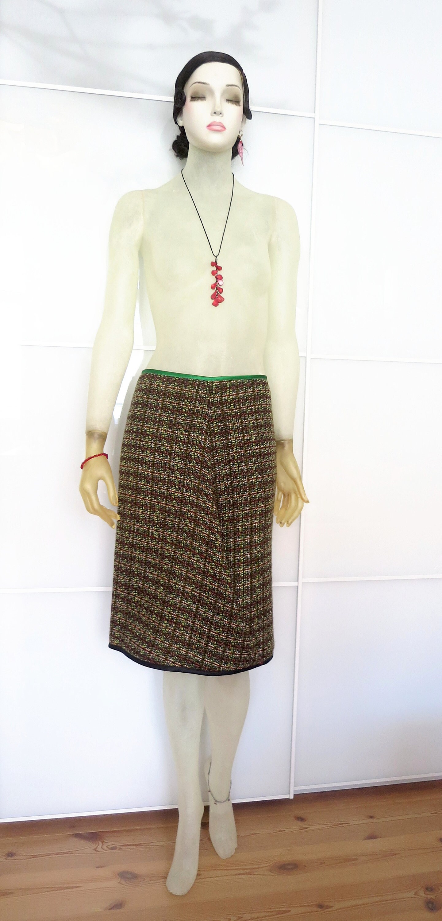 Grüner Tweedrock Palila von Lumapoli