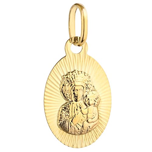 Anhänger Heilige Jungfrau Maria Gold Gelbgold 585 14K Goldanhänger Kettenanhänger Gottesmutter Medaille Medaillon Damen Mädchen Jungen Kinder von Lumari Gold