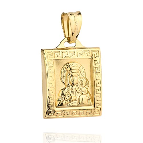 Anhänger Heilige Jungfrau Maria Gold Gelbgold 585 14K Goldanhänger Kettenanhänger Gottesmutter Medaille Medaillon Damen Mädchen Jungen Kinder von Lumari Gold