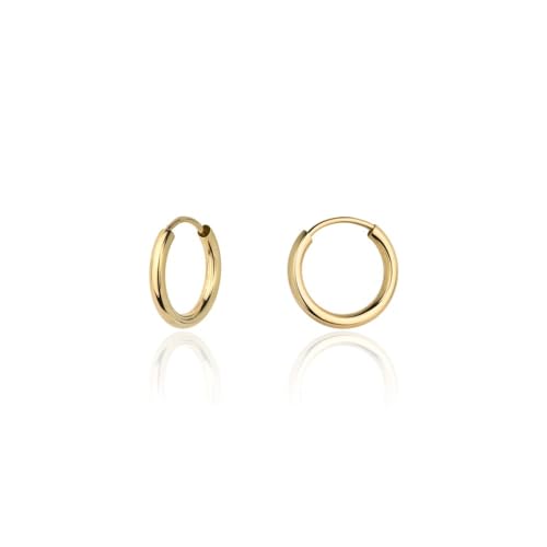 Damen Ohrringe 333 8k Gold Gelbgold Creolen Hoops 12x12mm von Lumari Gold