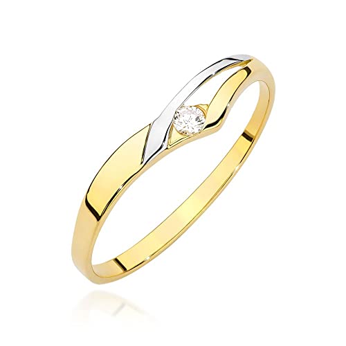 Damen Ring 585 14k Gold Gelbgold natürlicher echt Diamanten Brillanten von Lumari Gold