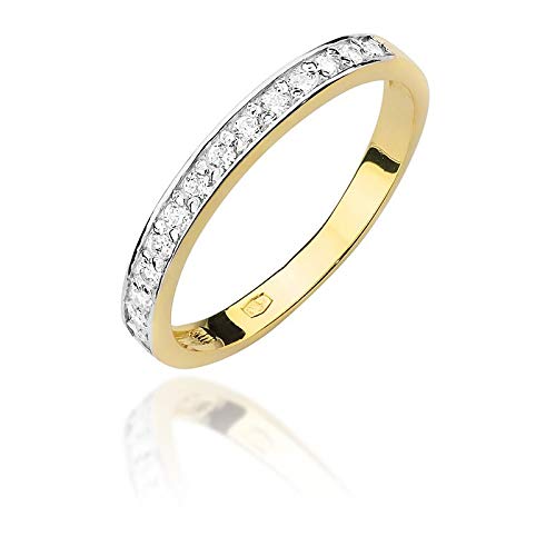 Damen Solitär Versprechen Ring Verlobungsring Antragsring 585 14k Gold Gelbgold natürlicher echt Diamant Brillanten von Lumari Gold