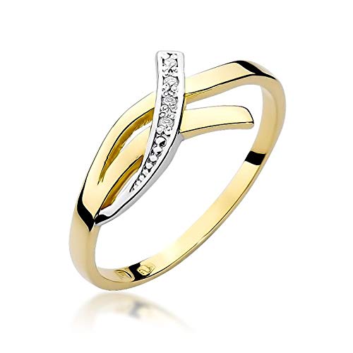 Damen Solitär Versprechen Ring Verlobungsring Antragsring 585 14k Gold Gelbgold natürlicher echt Diamant Brillanten von Lumari Gold