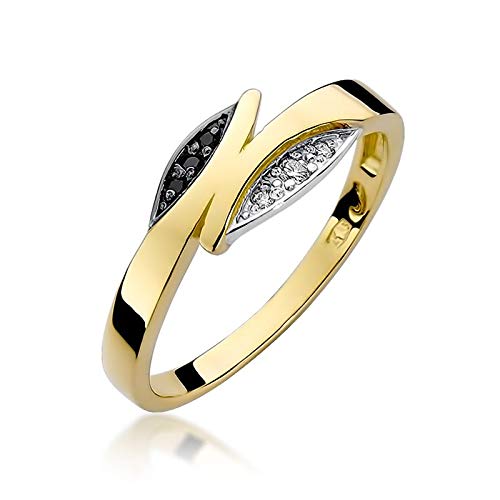 Damen Versprechen Ring Verlobungsring Antragsring 585 14k Gold Gelbgold natürlicher echt Diamant Brillanten von Lumari Gold