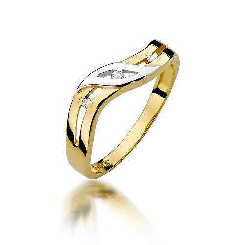 Damen Versprechen Ring Verlobungsring Antragsring 585 14k Gold Gelbgold natürlicher echt Diamant Brillanten von Lumari Gold