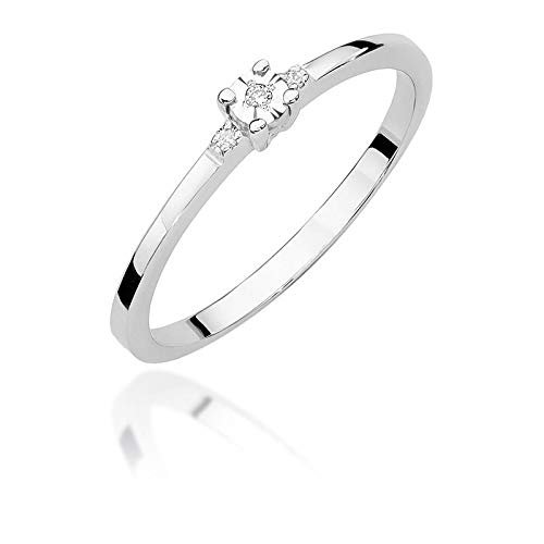 Damen Versprechen Ring Verlobungsring Antragsring 585 14k Gold Weißgold natürlicher echt Diamant Brillanten von Lumari Gold