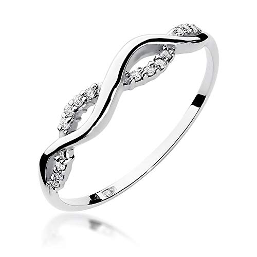 Damen Versprechen Ring Verlobungsring Antragsring 585 14k Gold Weißgold natürlicher echt Diamanten Brillanten von Lumari Gold