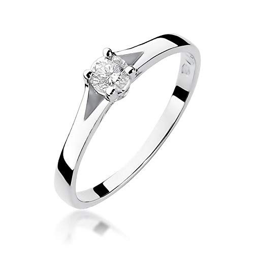 Damen Versprechen Ring Verlobungsring Antragsring 585 14k Gold Weißgold natürlicher echt Diamanten Brillanten von Lumari Gold