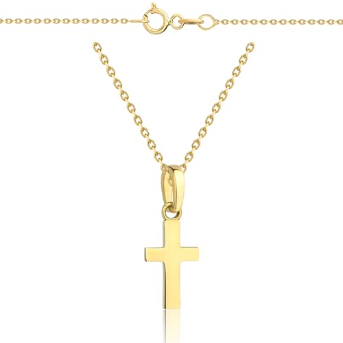 Lumari Gold Goldene Damen Halskette 333 8k Gold Gelbgold Kette mit Anhänger Kreuz Gravur von Lumari Gold