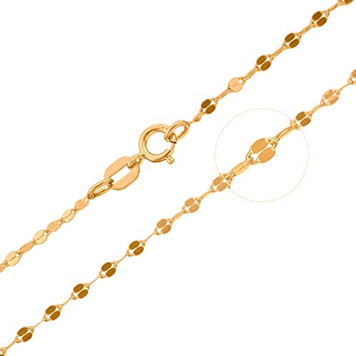 Goldene Damen Kette 333 8k Gold Gelbgold 45cm Gravur von Lumari Gold