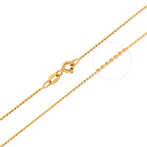 Goldene Damen Kette 333 8k Gold Gelbgold Ankerkette 45cm Gravur von Lumari Gold