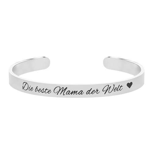 Lumari Gold Personalisiertes Armreif mit Gravur – Silber Edelstahl Armband für Damen, Hypoallergen, Rostfrei – Elegantes Geschenk für Frauen in 4mm, 6mm, 8mm von Lumari Gold