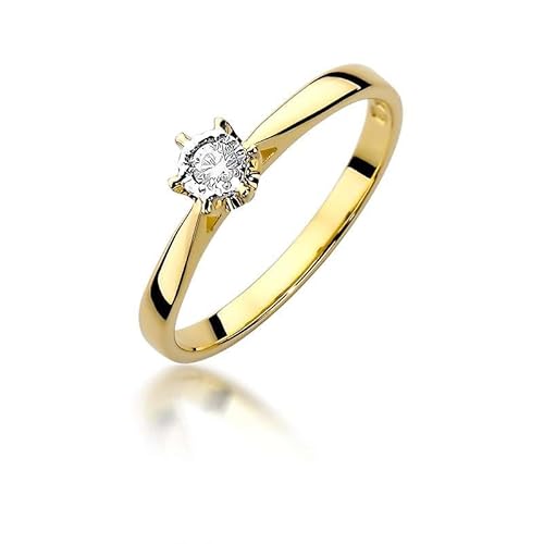 Lumari Gold - Damen Solitär Versprechen Ring Verlobungsring Damen Ring Gold 585 Echtgold 14k Gold mit natürlichem Diamanten Brillanten Gemstone - Ringe Frauen - Antragsring- Gelbgold Lumari Gold - Damen Solitär Versprechen Ring Verlobungsring Damen Ring Gold 585 Echtgold 14k Gold mit natürlichem Diamanten Brillanten Gemstone - Ringe Frauen - Antragsring- Gelbgold von Lumari Gold