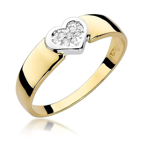 Lumari Gold - Damen Solitär Versprechen Ring Verlobungsring Damen Ring Gold 585 Echtgold 14k Gold mit natürlichem Diamanten Brillanten Gelbgold - Ringe Frauen - Hochwertiges Geschenk von Lumari Gold