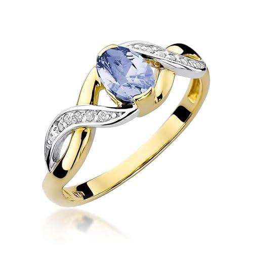 Lumari Gold - Verlobungsring Damen Ring Gold 585 Echtgold 14k Gold mit natürlichem Diamanten Damen Solitär Versprechen Ring Rubin Edelstein - Ringe Frauen - Gelbgold von Lumari Gold